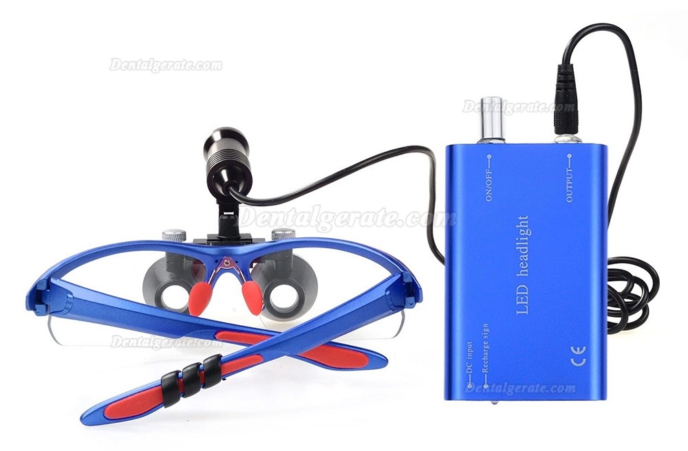 Dental-Binokularlupe 3,5-fach mit 5 W LED-Licht und Filter